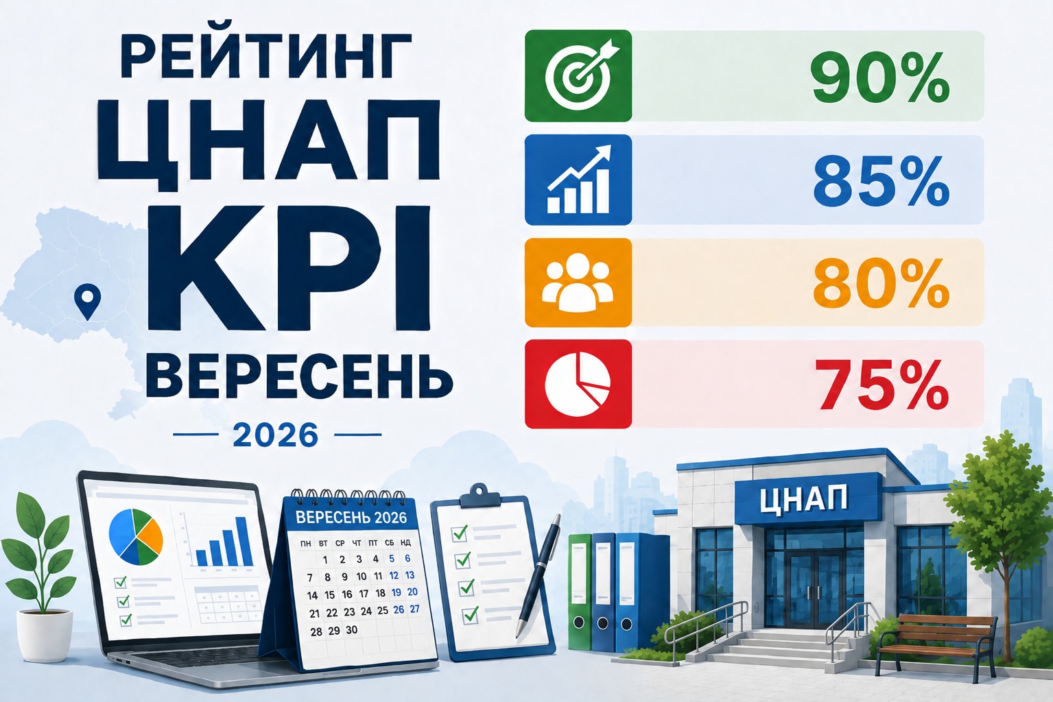 Ми продовжуємо системний моніторинг роботи центрів надання адміністративних послуг за допомогою ключових показників ефективності (KPI) у 2026 році